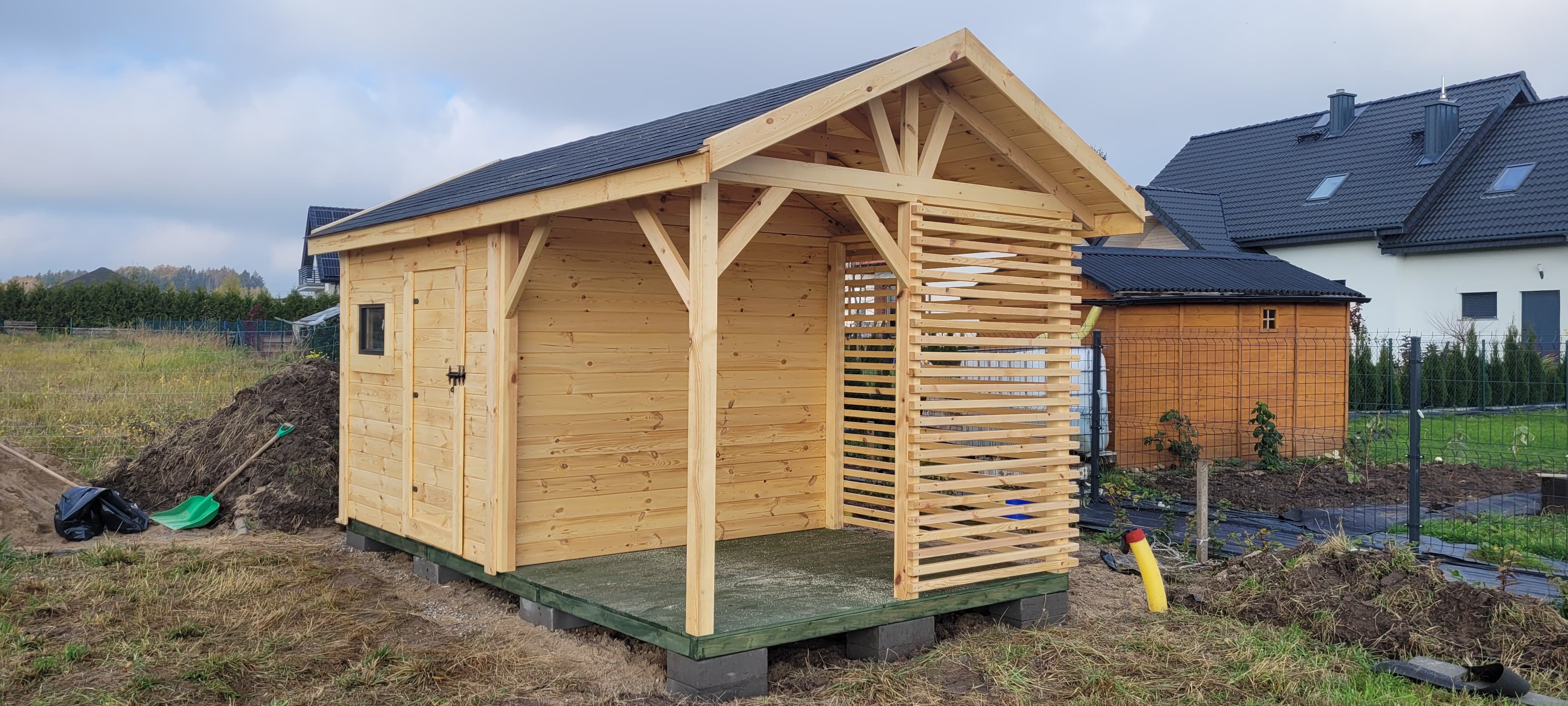 DOMEK narzędziowy PAWEŁ Z ALTANĄ 3x5m DACH DWUSPADOWY — ujęcie 2