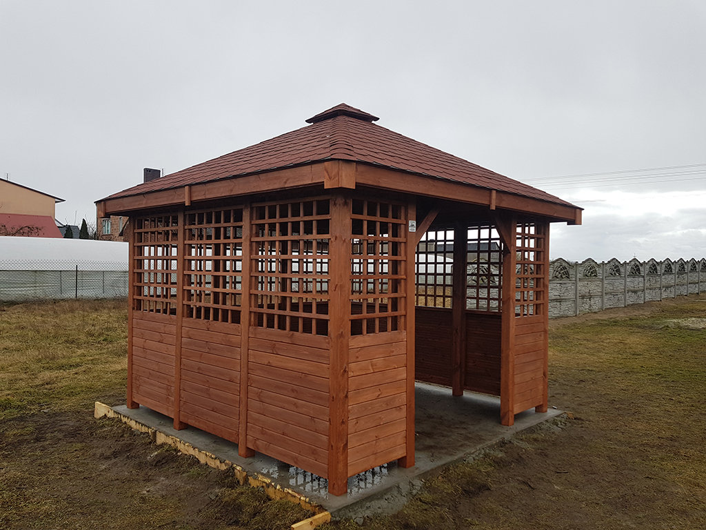 ALTANA ogrodowa VICTORIA 3 x 3 m w gotowym ogrodzie